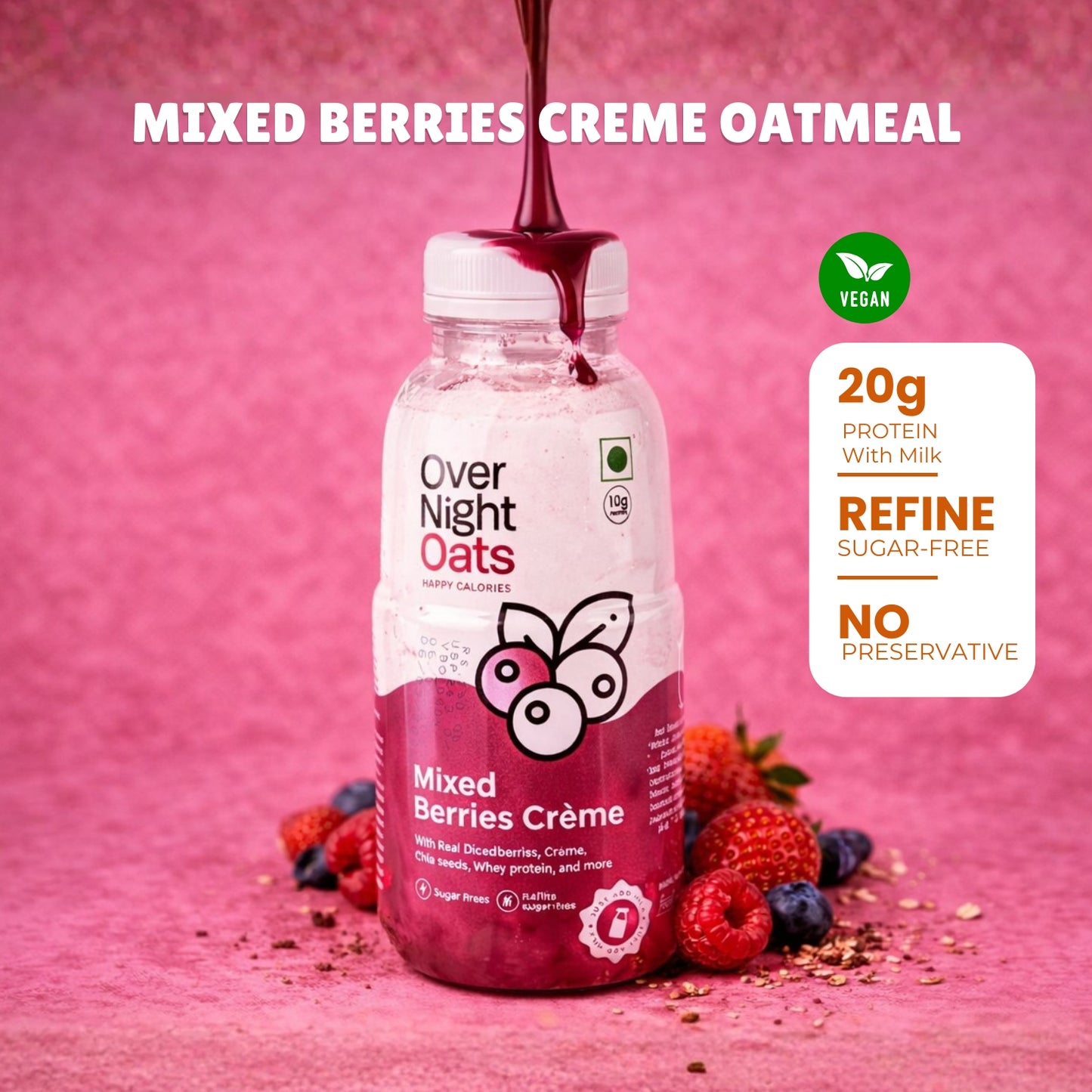 Vegan Mixed Berries Crème Oatmeal