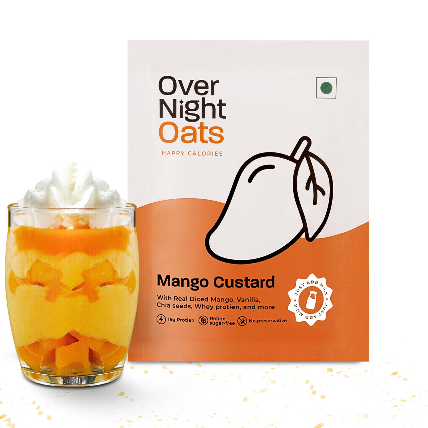 Healthy Mango Custard Flavored Oats